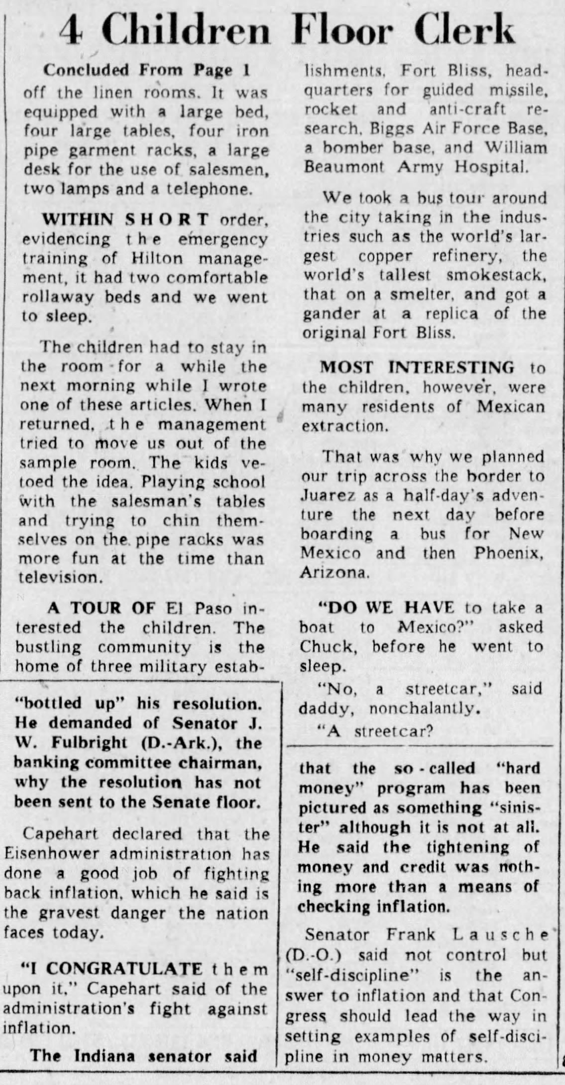 Newspaper clipping for 4 Children Floor Night Clerk, Page 2