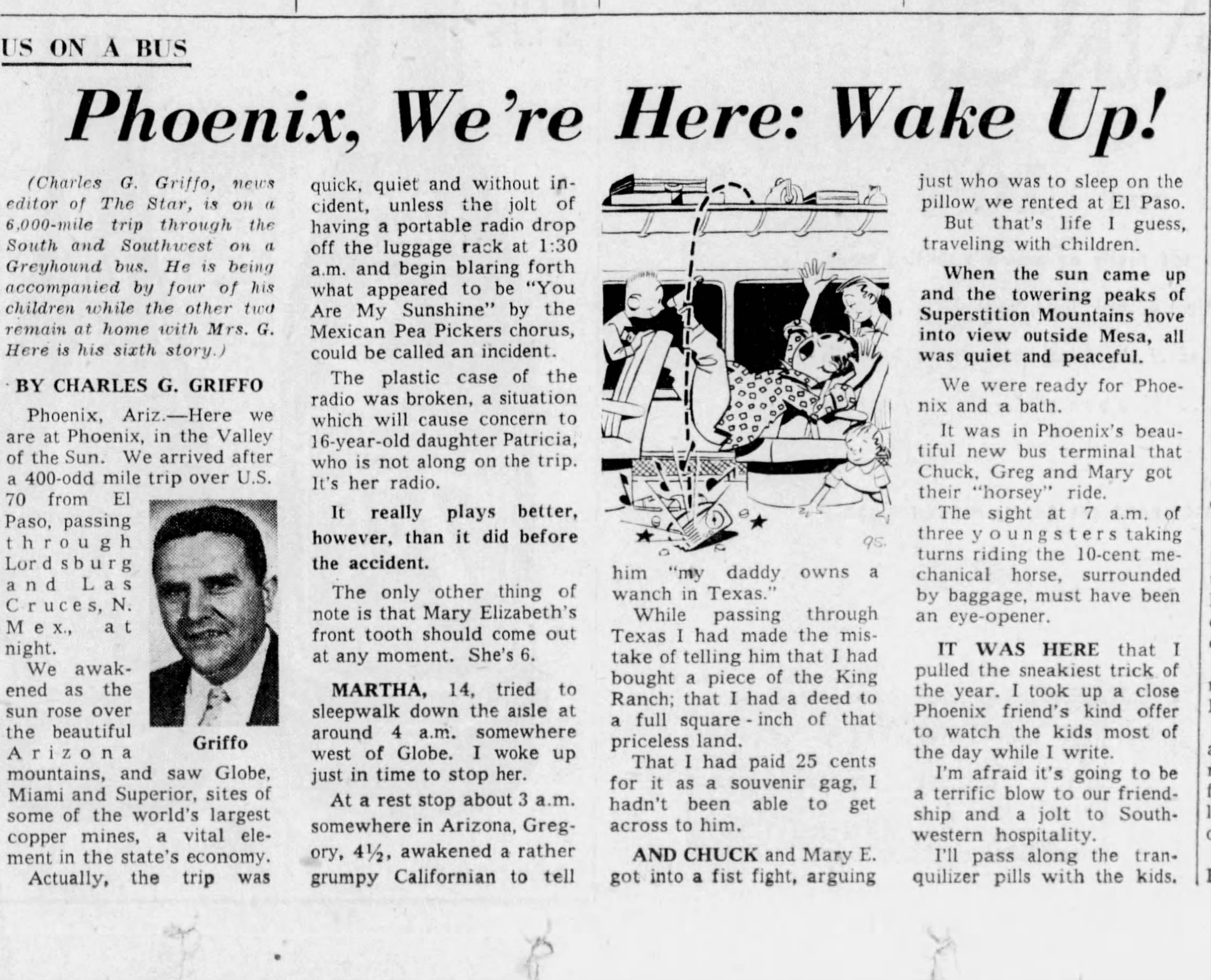 Newspaper clipping for Phoenix, We're Here: Wake Up!, Page 1