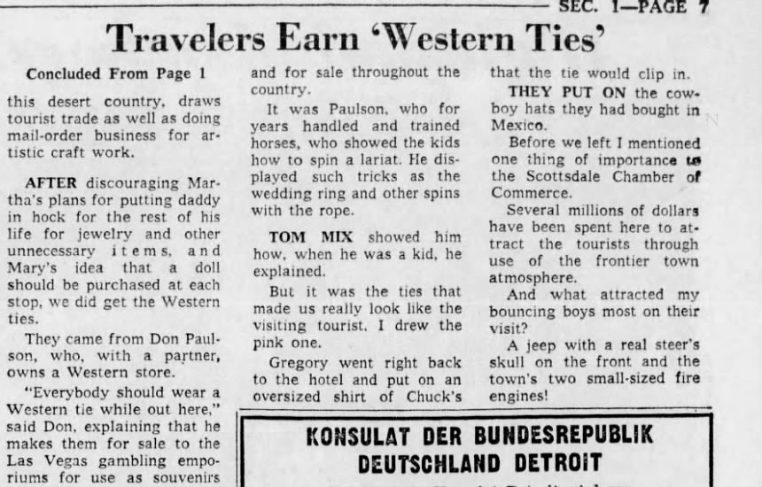 Newspaper clipping for Travelers Earn 'Western Ties', Page 2