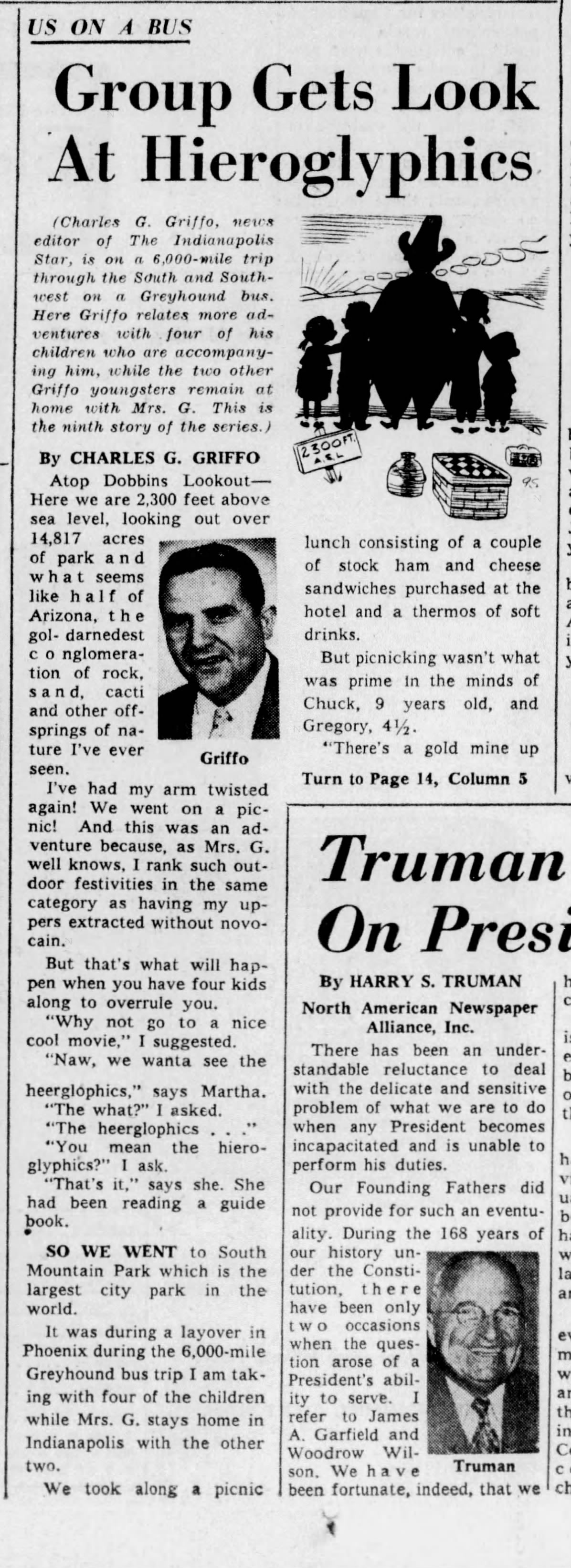 Newspaper clipping for Group Gets Look at Heiroglyphics, Page 1